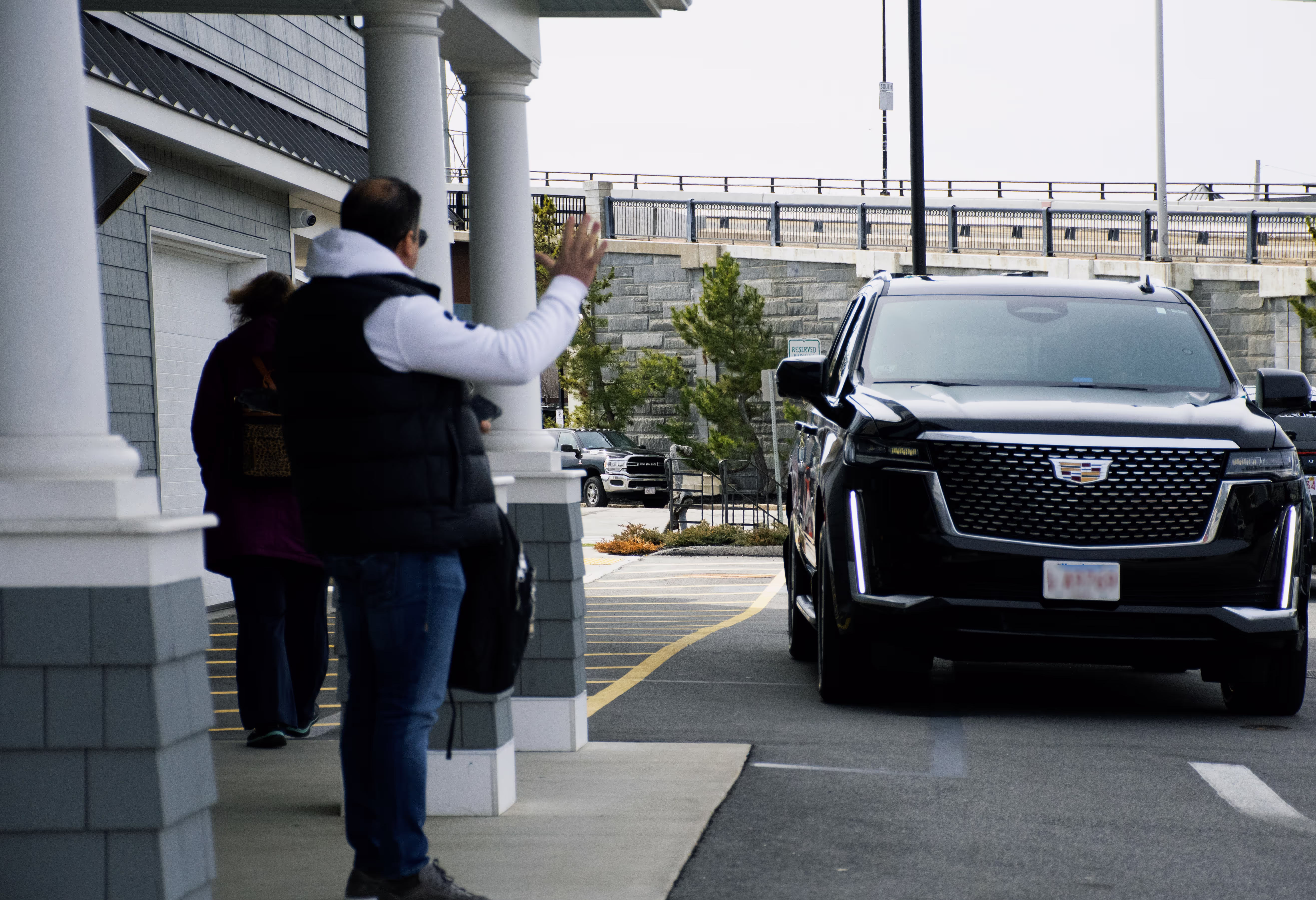 Client waiting for his escalade